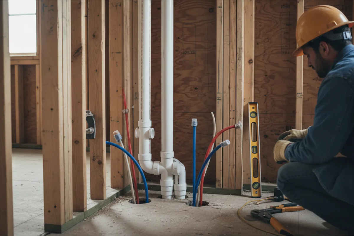 Drain and supply rough-in during Drain Cleaning in O Fallon