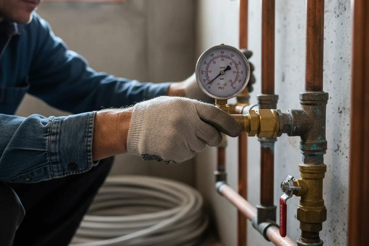 Pressure testing a repaired line during Water Line Repair in O Fallon