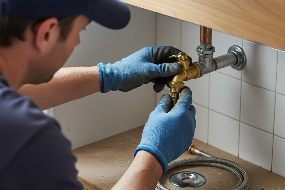 Shutoff valve and fitting work during Emergency Plumbing in O Fallon